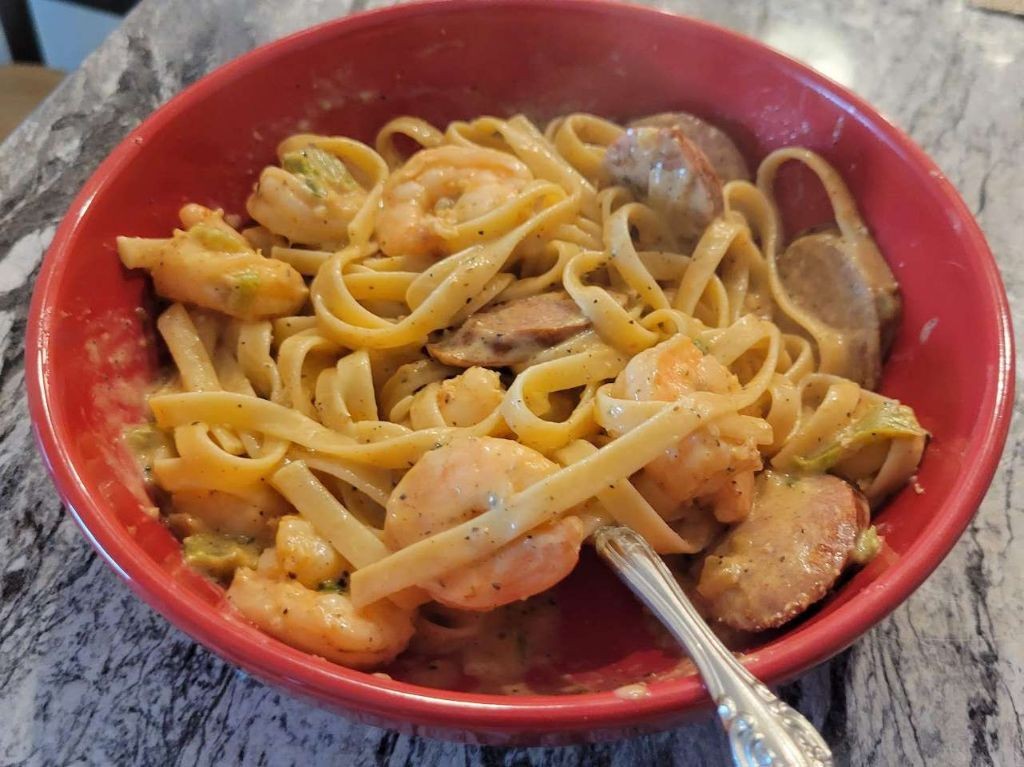 Cajun Shrimp and Sausage Alfredo