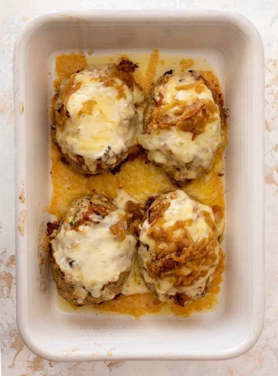 Caramelized Onion and Gruyère Chicken Meatloaf