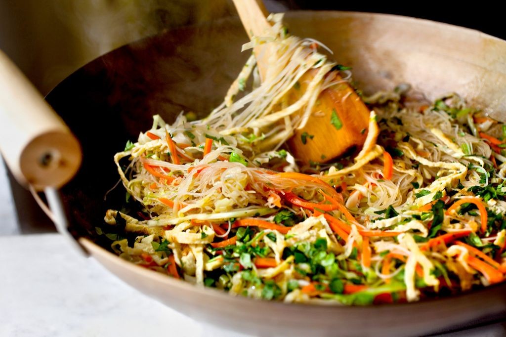 Carrot and Cabbage Rice Noodle Salad