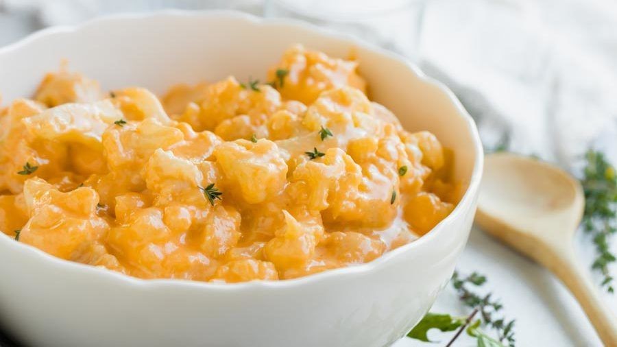 Cauliflower Mac and Cheese with Almond Flour Crust