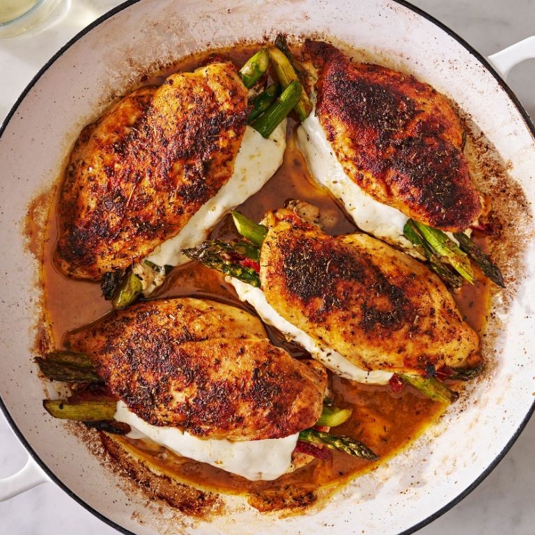 Cheesy Asparagus Stuffed Chicken