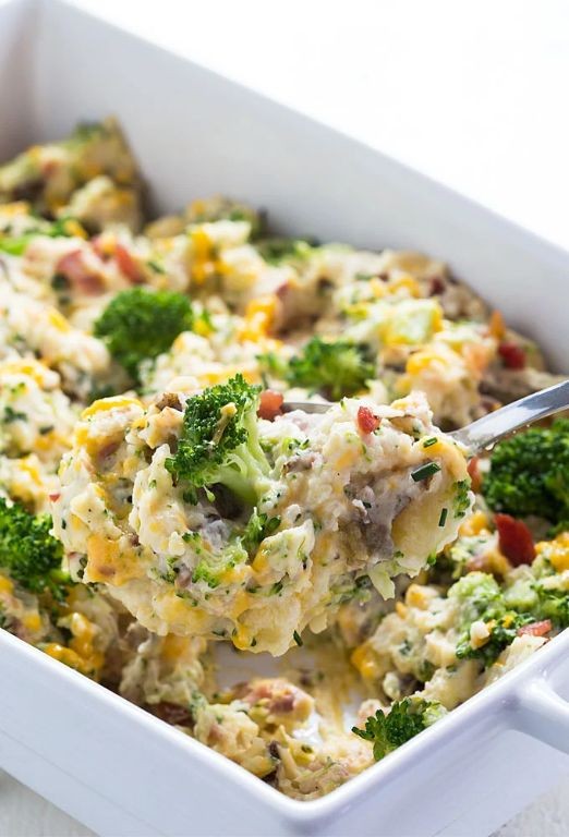 Cheesy Broccoli and Potato Casserole