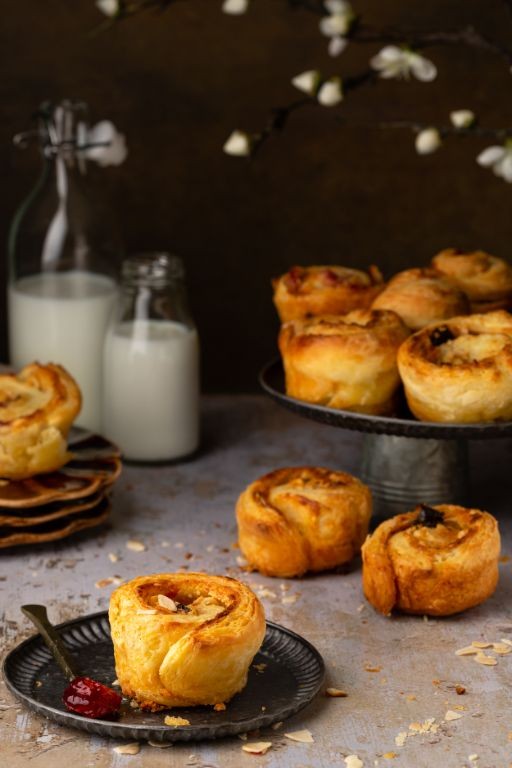 Cherry Frangipane Brioche Rolls