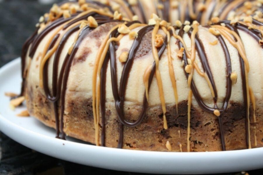 Choco Flan Cake with Peanut Butter Drizzle