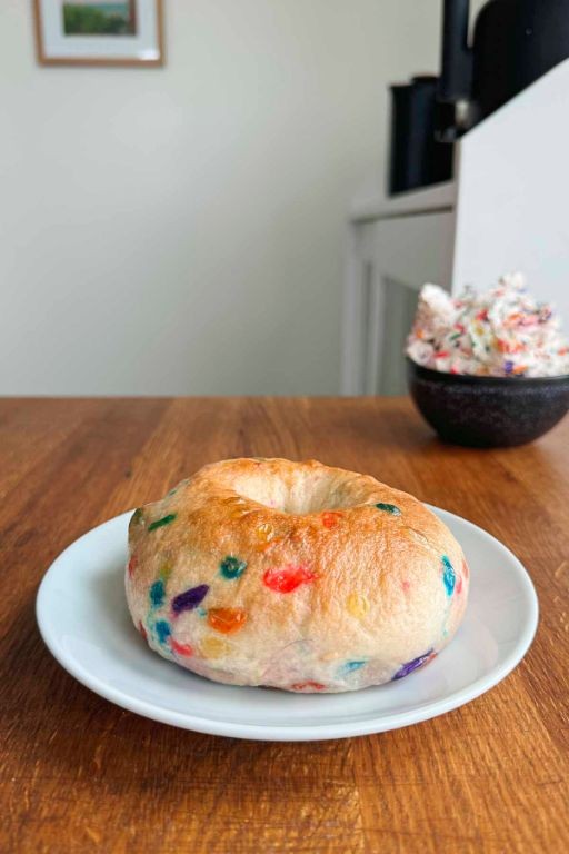 Chocolate Chip Rainbow Bagels with Sprinkles