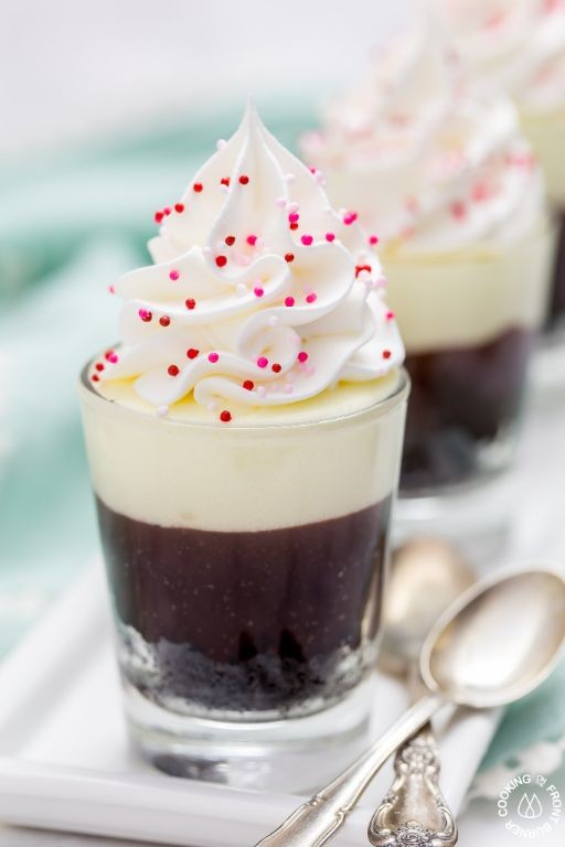 Chocolate Mousse Shooters with Whipped Cream