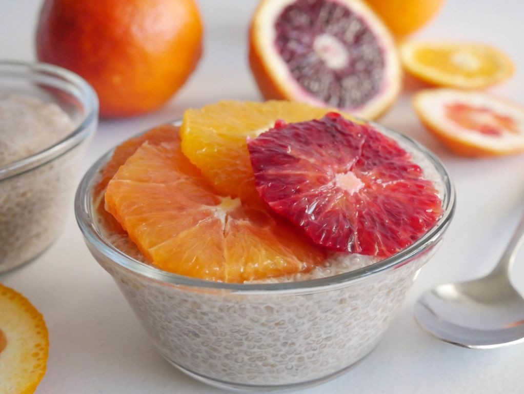 Citrus-glucose chia seed pudding