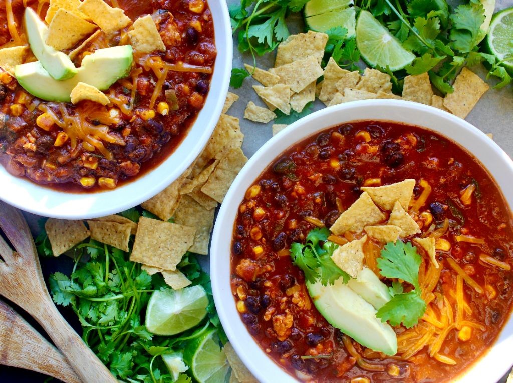 Classic Spicy Chicken Tortilla Soup with Chilis