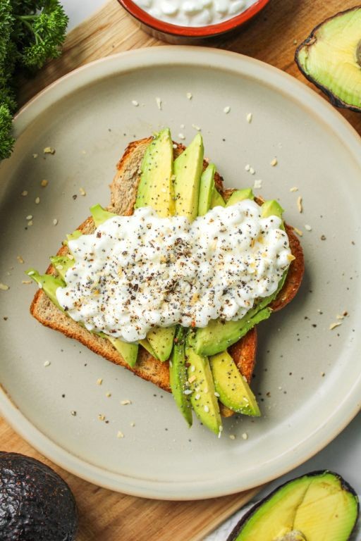 Cottage cheese and avocado toast