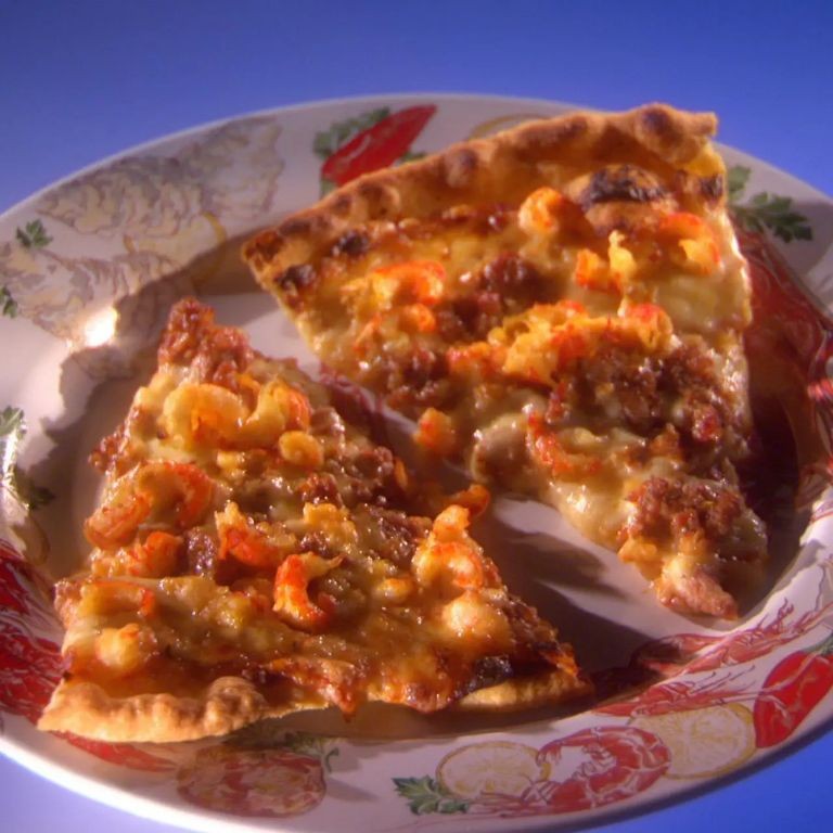 Crawfish and Andouille Sausage Pizza
