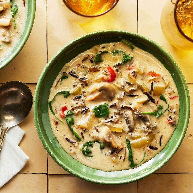 Cream of Mushroom and Spinach Soup