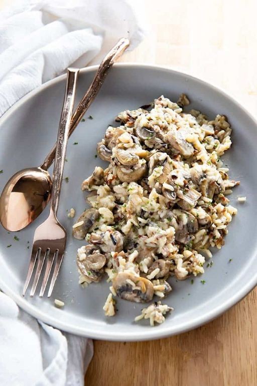 Creamy Mushroom and Wild Rice Bake