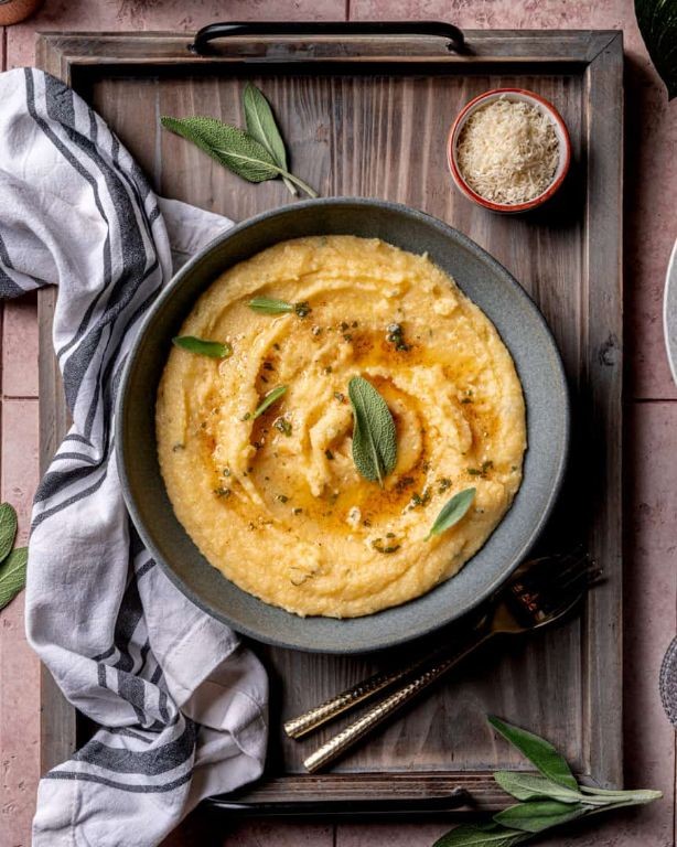 Creamy Polenta with Butternut Squash and Sage