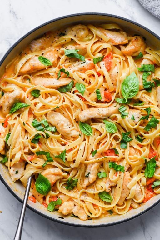 Creole Tomato Basil Chicken Pasta