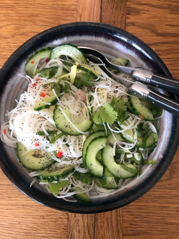 Cucumber and Mint Rice Noodle Salad