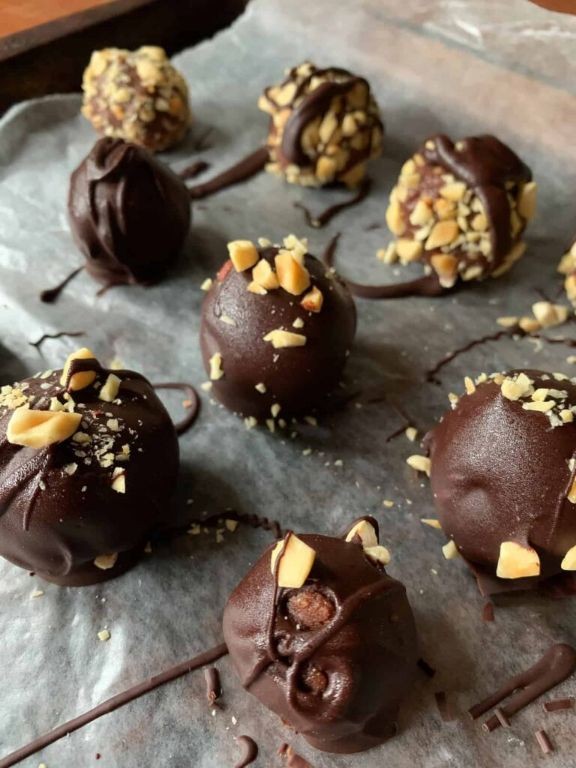 Dark Clump Peanut Butter Truffles
