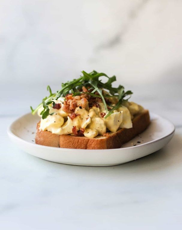 Egg Salad and Arugula Sourdough Sandwich