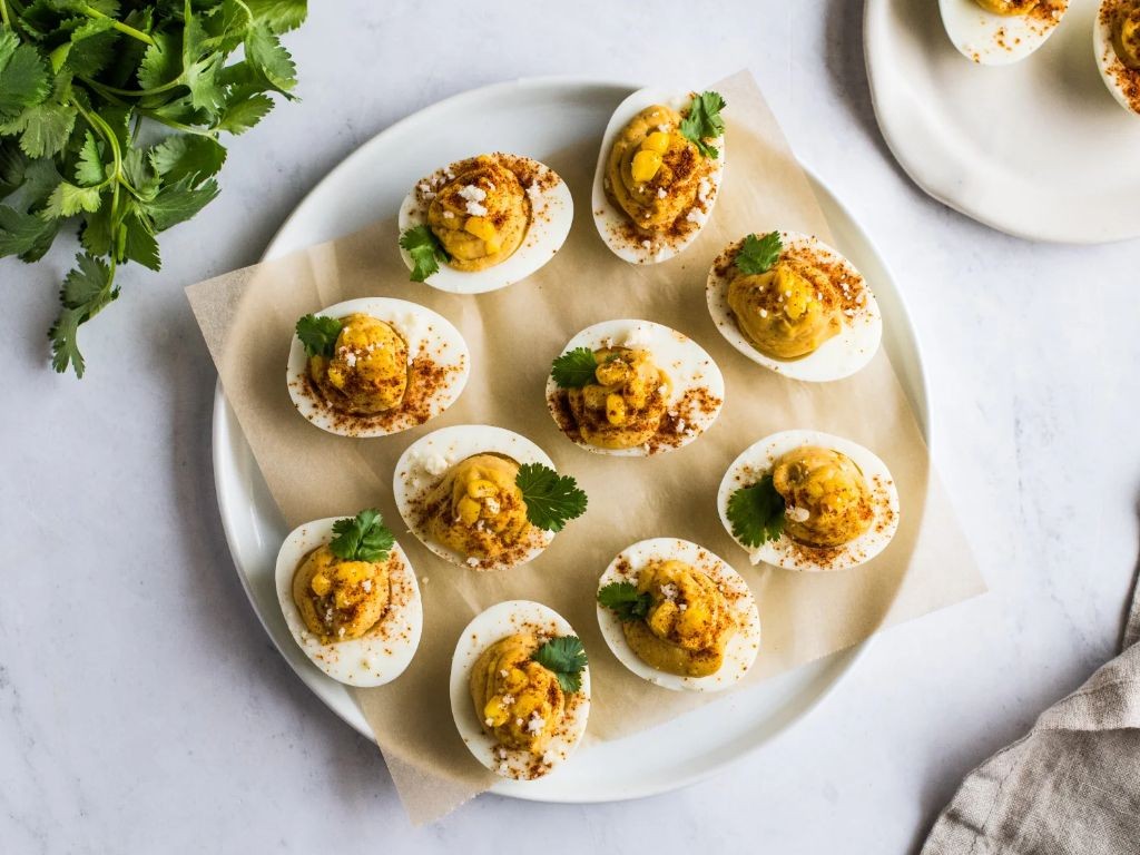 Elote Deviled Eggs with Smoked Paprika