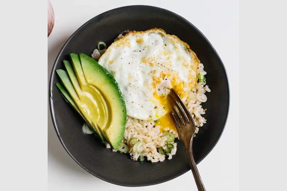 Fried Egg and Avocado Rice Bowl