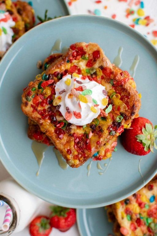 Fruity Pebbles Protein French Toast