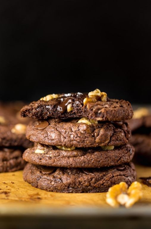 Fudgy Triple Chocolate Brownie Cookies