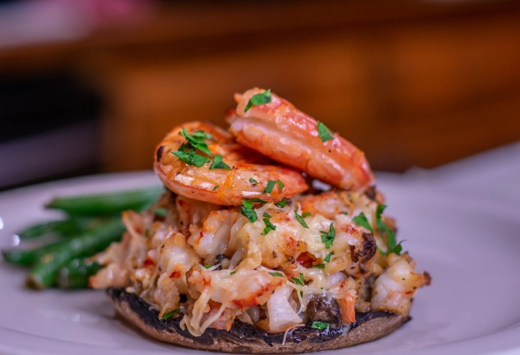 Garlic Butter Shrimp Stuffed Portobello Mushrooms