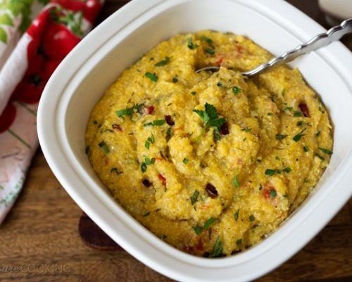 Garlic Herb Polenta with Sun-Dried Tomatoes