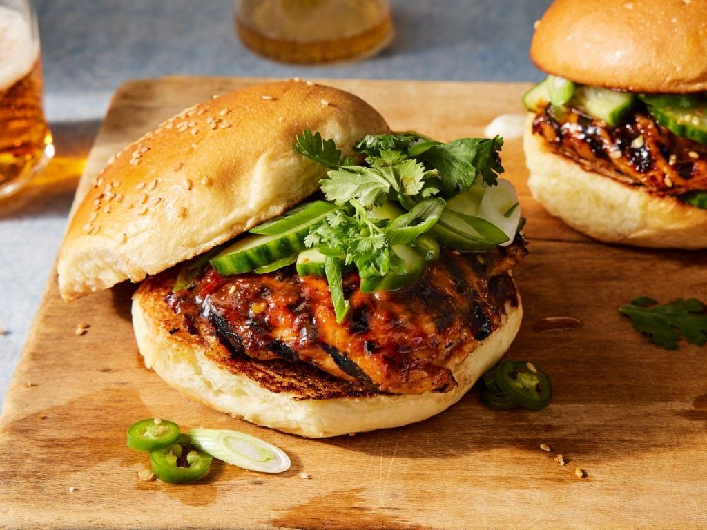 Glazed BBQ Chicken Sandwich with Pickles