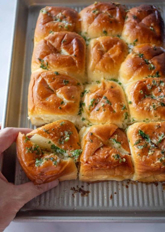 Golden Brown Hawaiian Sweet Rolls with Butter Topping