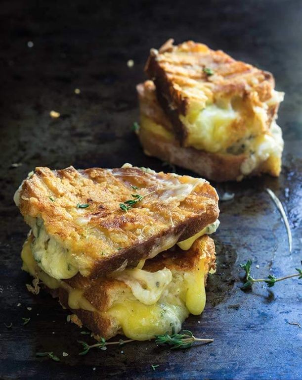 Golden Grilled Cheese with Herb Butter