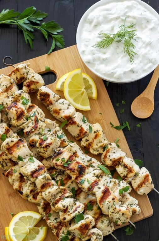 Greek Lemon Chicken Skewers