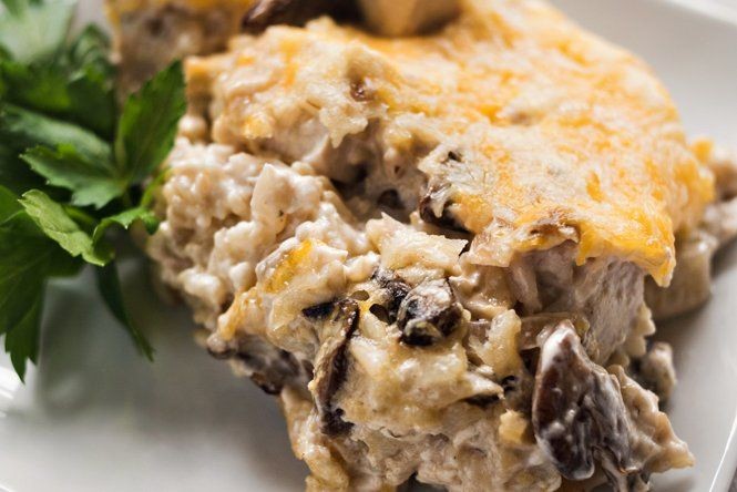 Greek Yogurt Chicken and Mushroom Casserole