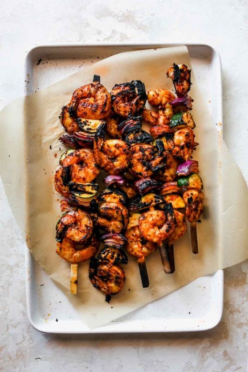 Greek Yogurt Marinated Grilled Shrimp Skewers
