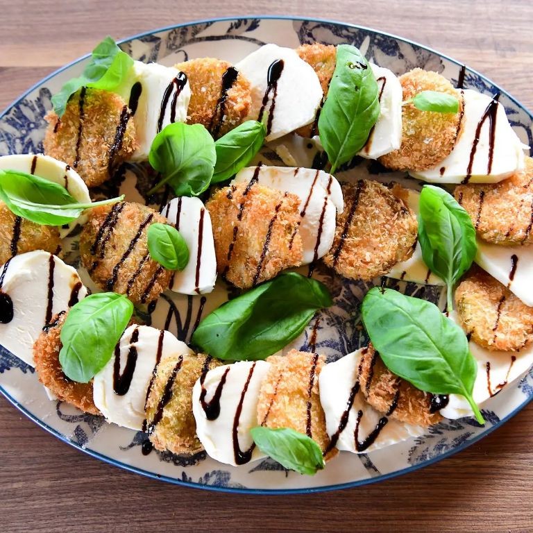 Green Tomato Caprese Salad