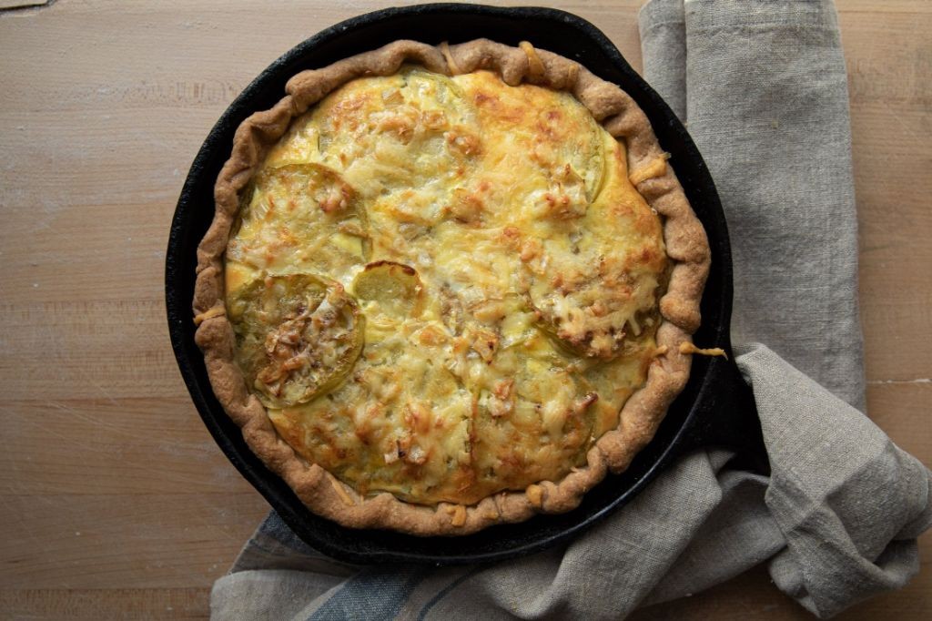Green Tomato Pie with Cheddar Crust