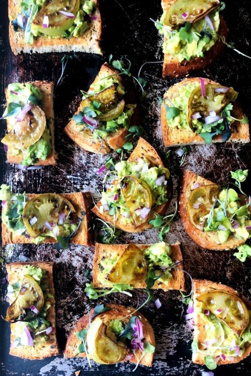 Green Tomato and Avocado Tartine