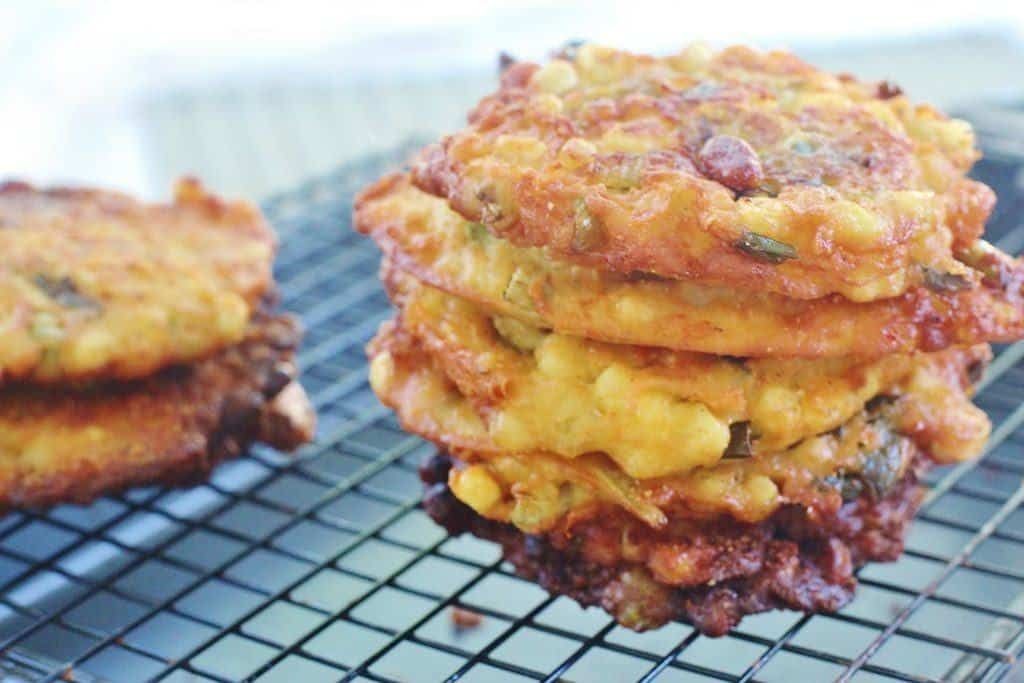 Green Tomato and Corn Fritters