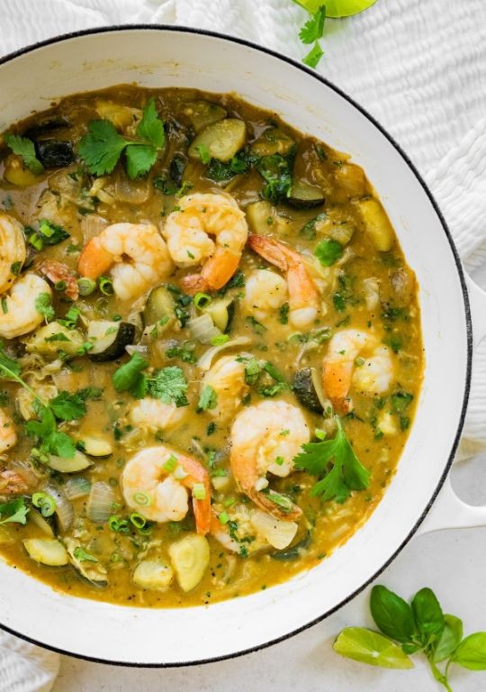Green Tomato and Shrimp Curry