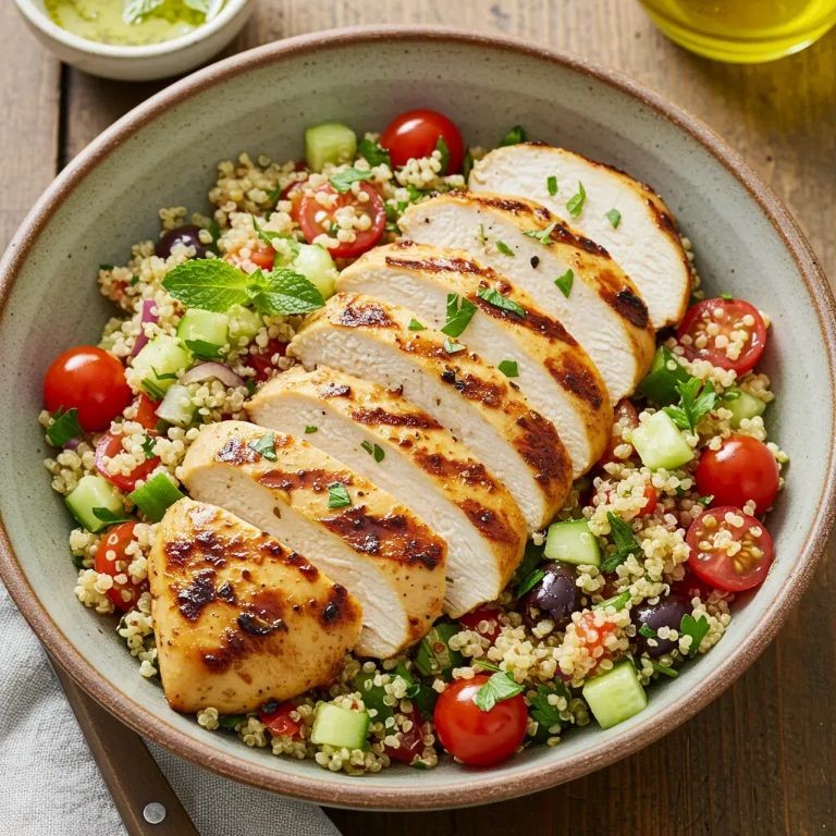 Grilled Lemon Garlic Chicken with Quinoa