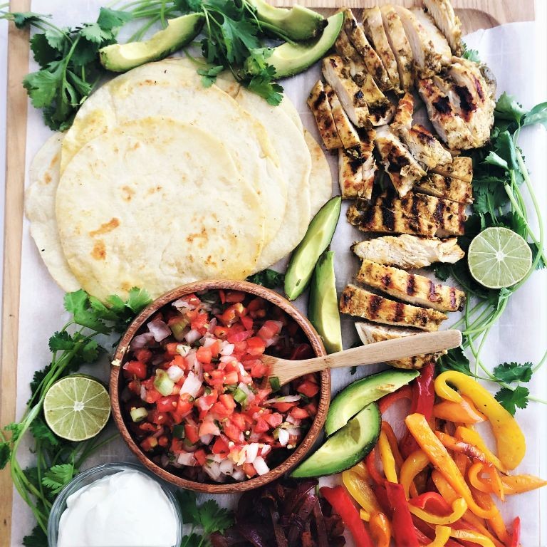 Grilled Lime and Cilantro Chicken Fajitas