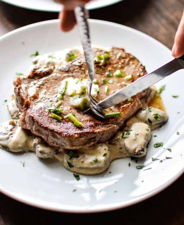 Grilled Ribeye Steak with Herb Butter