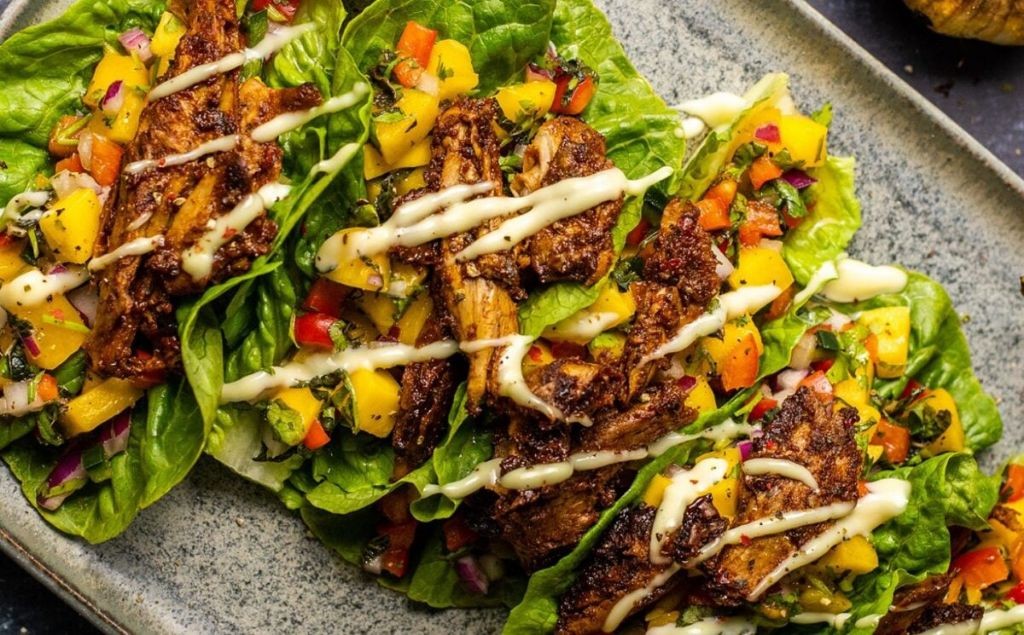 Grilled Steak and Mango Salsa Lettuce Wraps