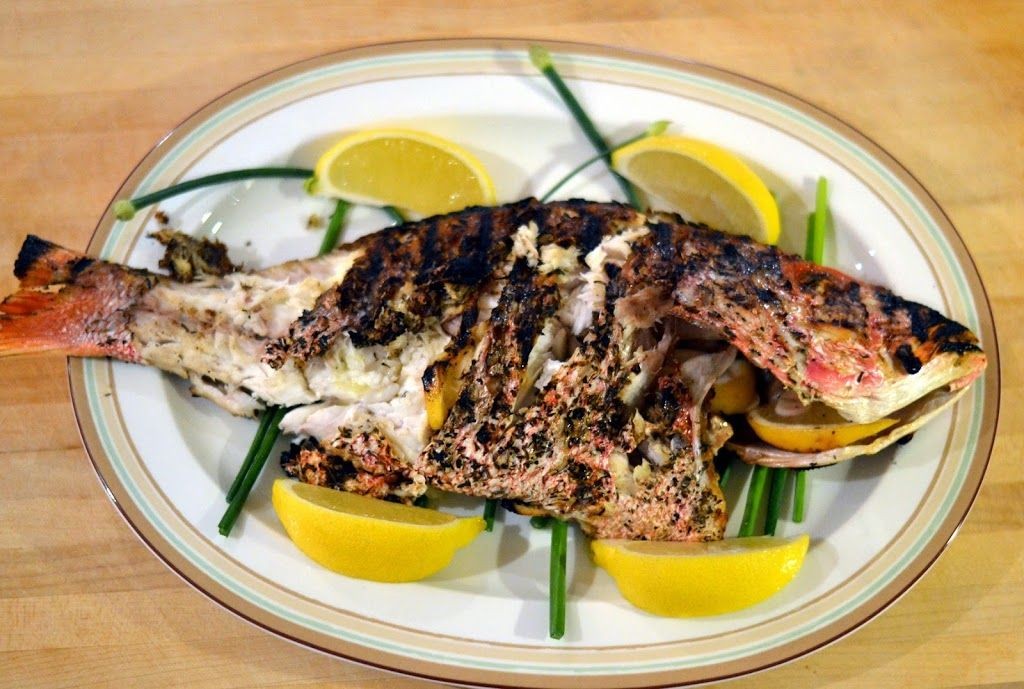 Grilled Whole Red Snapper with Lemon and Herbs