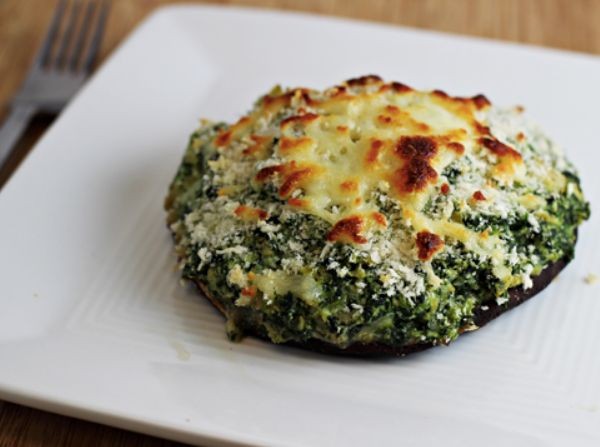 Ground Beef and Spinach Stuffed Portobello Mushrooms