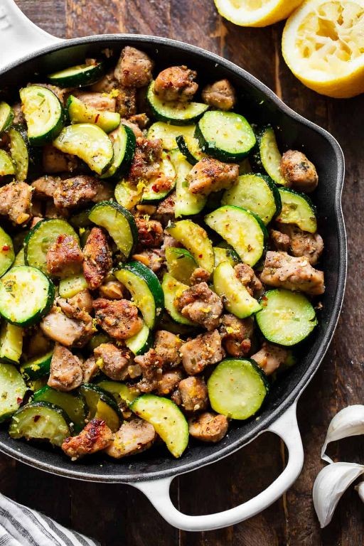 Ground Chicken and Zucchini Skillet
