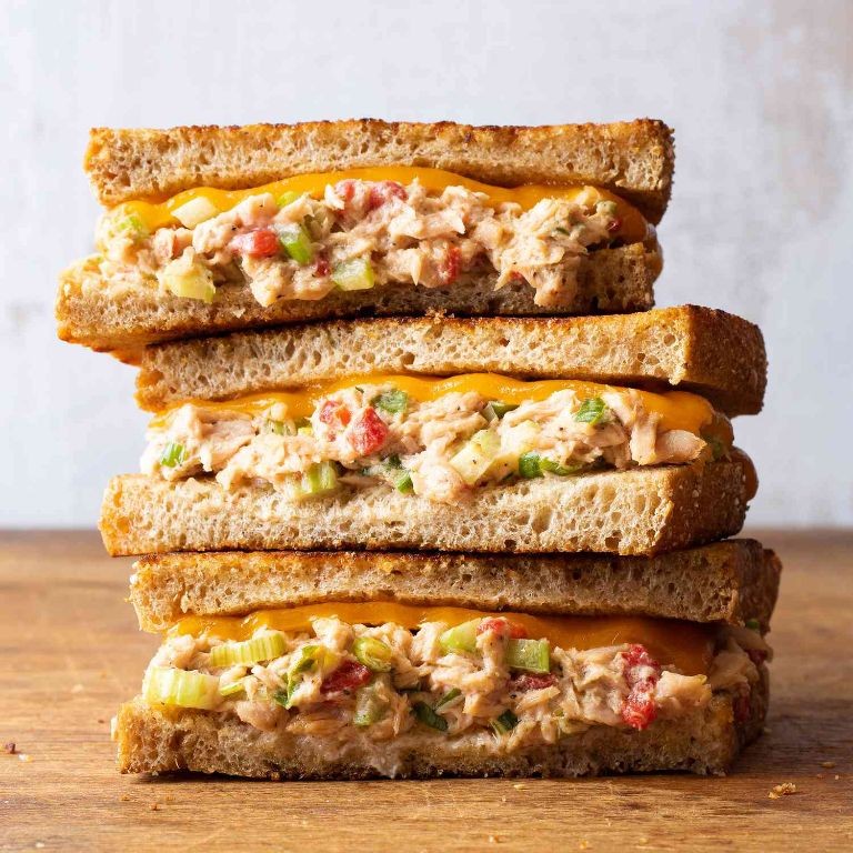 Healthy Tuna Melt on Whole Grain Bread