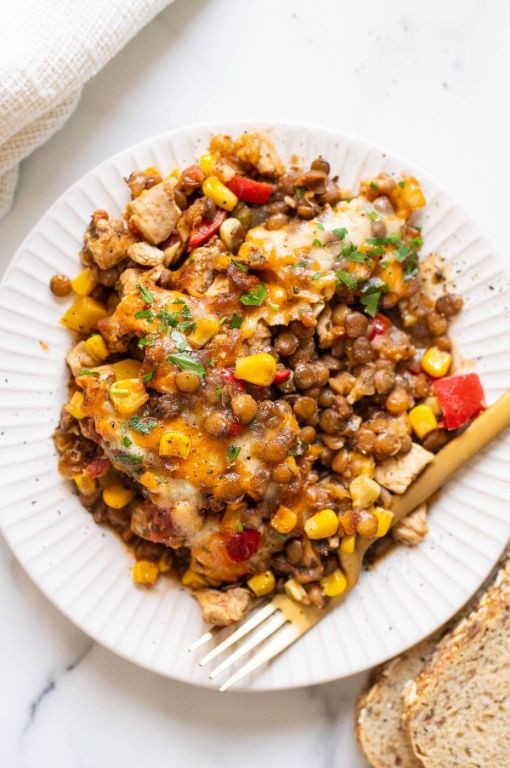 Herbed Chicken and Lentil Casserole