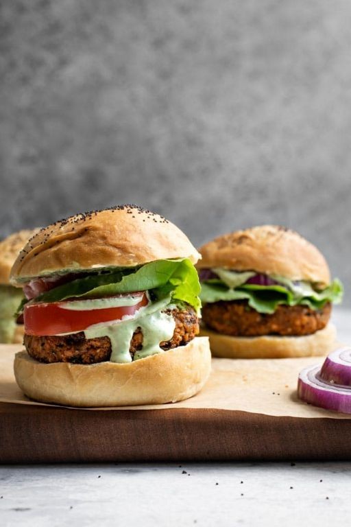 Herbed Chickpea Burgers with Lemon Garlic Aioli