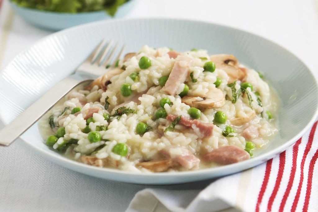 Honey Baked Ham and Mushroom Risotto