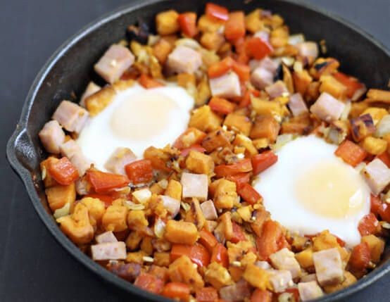 Honey Baked Ham and Sweet Potato Hash